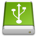 Drive Green USB Icon 128x128 png
